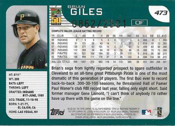 2001 Topps - Gold #473 Brian Giles Back
