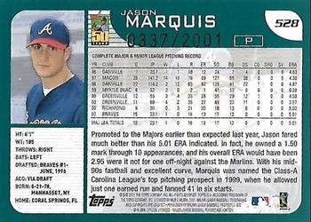 2001 Topps - Gold #528 Jason Marquis Back