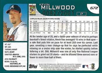 2001 Topps - Gold #672 Kevin Millwood Back