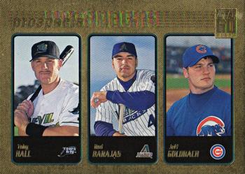 2001 Topps - Gold #734 Toby Hall / Rod Barajas / Jeff Goldbach Front