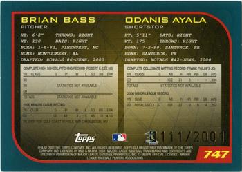 2001 Topps - Gold #747 Brian Bass / Odanis Ayala Back