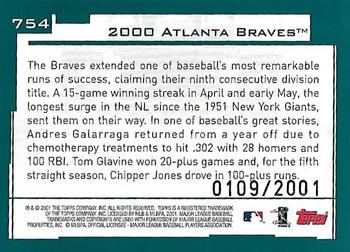 2001 Topps - Gold #754 Atlanta Braves Back