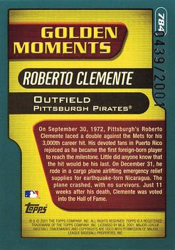 2001 Topps - Gold #784 Roberto Clemente Back
