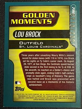 2001 Topps - Gold #788 Lou Brock Back