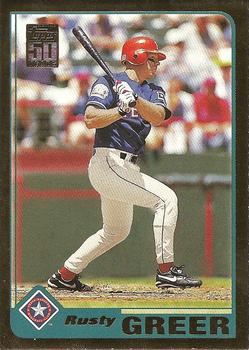 2001 Topps - Gold #215 Rusty Greer Front