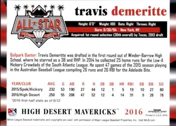 2016 Grandstand California/Carolina League All-Stars #NNO Travis Demeritte Back