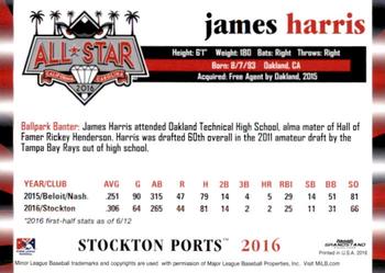2016 Grandstand California/Carolina League All-Stars #NNO James Harris Back