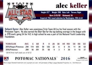 2016 Grandstand California/Carolina League All-Stars #NNO Alec Keller Back