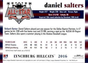 2016 Grandstand California/Carolina League All-Stars #NNO Daniel Salters Back