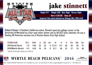 2016 Grandstand California/Carolina League All-Stars #NNO Jake Stinnett Back