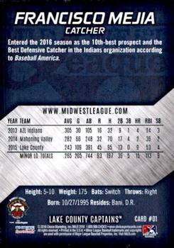 2016 Choice Midwest League All-Stars #01 Francisco Mejia Back
