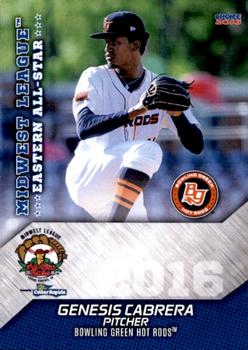 2016 Choice Midwest League All-Stars #17 Genesis Cabrera Front