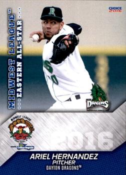 2016 Choice Midwest League All-Stars #18 Ariel Hernandez Front