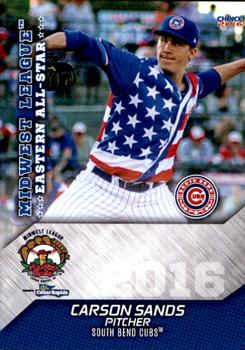 2016 Choice Midwest League All-Stars #28 Carson Sands Front