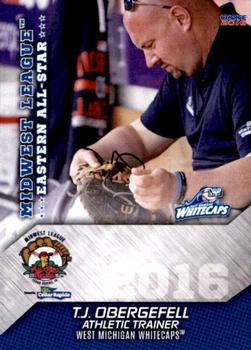 2016 Choice Midwest League All-Stars #34 T.J. Obergefell Front