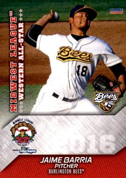 2016 Choice Midwest League All-Stars #54 Jaime Barria Front