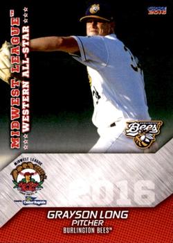 2016 Choice Midwest League All-Stars #55 Grayson Long Front