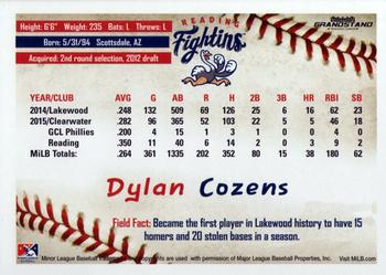 2016 Grandstand Reading Fightin Phils #NNO Dylan Cozens Back