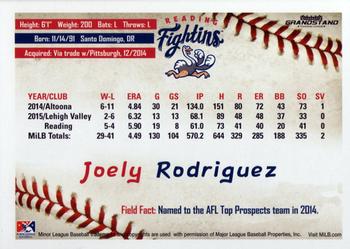 2016 Grandstand Reading Fightin Phils #NNO Joely Rodriguez Back