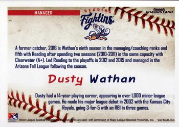 2016 Grandstand Reading Fightin Phils #NNO Dusty Wathan Back