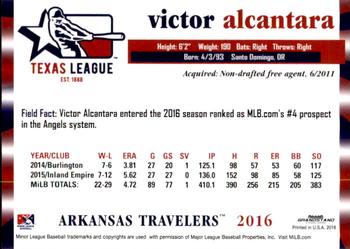 2016 Grandstand Texas League Top Prospects #NNO Victor Alcantara Back