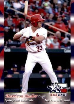 2016 Grandstand Texas League Top Prospects #NNO Harrison Bader Front