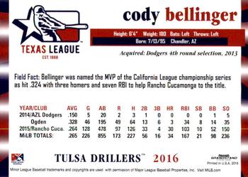 2016 Grandstand Texas League Top Prospects #NNO Cody Bellinger Back