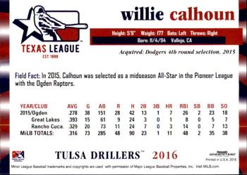 2016 Grandstand Texas League Top Prospects #NNO Willie Calhoun Back