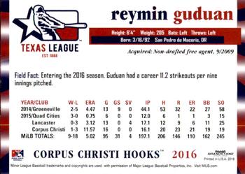 2016 Grandstand Texas League Top Prospects #NNO Reymin Guduan Back