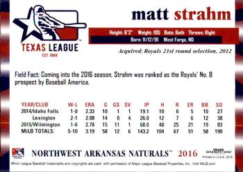 2016 Grandstand Texas League Top Prospects #NNO Matt Strahm Back