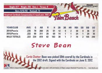 2016 Grandstand Palm Beach Cardinals #NNO Steve Bean Back