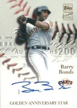 2001 Topps - Golden Anniversary Autographs #GAA-BB Barry Bonds Front