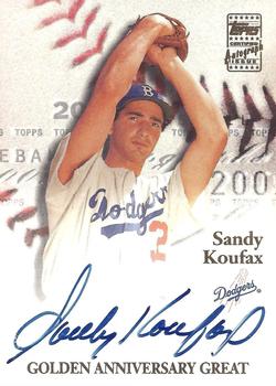 2001 Topps - Golden Anniversary Autographs #GAA-SK Sandy Koufax Front