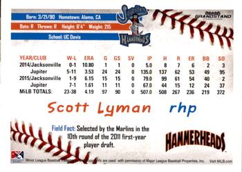 2016 Grandstand Jupiter Hammerheads #NNO Scott Lyman Back