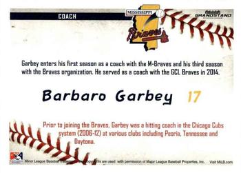 2016 Grandstand Mississippi Braves #NNO Barbaro Garbey Back