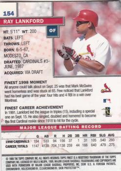 1999 Finest #154 Ray Lankford Back