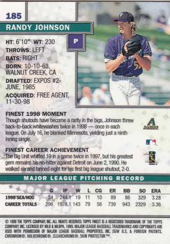 1999 Finest #185 Randy Johnson Back