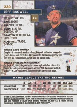 1999 Finest #230 Jeff Bagwell Back