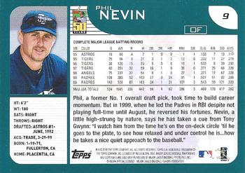 2001 Topps - Home Team Advantage #9 Phil Nevin Back