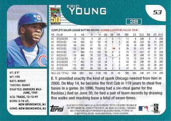 2001 Topps - Home Team Advantage #53 Eric Young Back