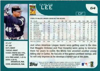 2001 Topps - Home Team Advantage #64 Carlos Lee Back