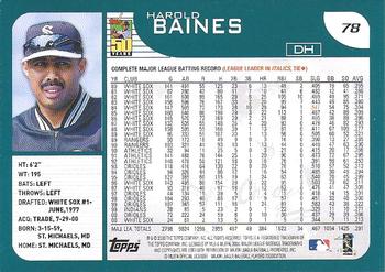 2001 Topps - Home Team Advantage #78 Harold Baines Back