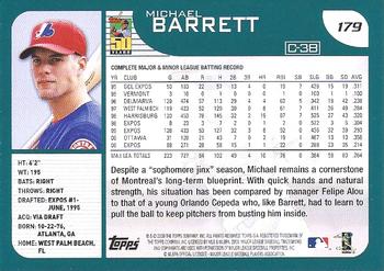 2001 Topps - Home Team Advantage #179 Michael Barrett Back