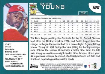 2001 Topps - Home Team Advantage #198 Dmitri Young Back