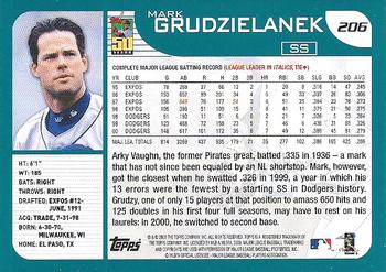 2001 Topps - Home Team Advantage #206 Mark Grudzielanek Back
