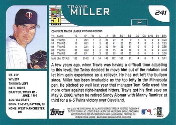 2001 Topps - Home Team Advantage #241 Travis Miller Back