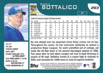 2001 Topps - Home Team Advantage #283 Ricky Bottalico Back