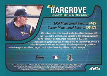 2001 Topps - Home Team Advantage #325 Mike Hargrove Back