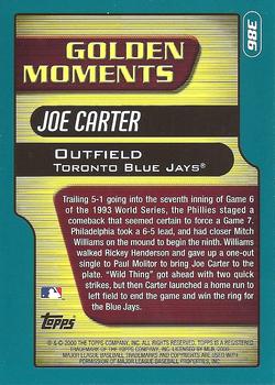 2001 Topps - Home Team Advantage #386 Joe Carter Back