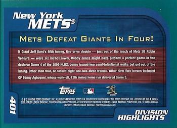 2001 Topps - Home Team Advantage #401 New York Mets Back